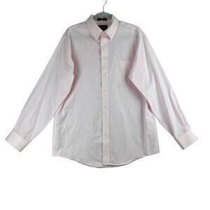 The Arrow Company Long Sleeve Button-Down Shirt Men's L Wrinkle Free Oxford USA